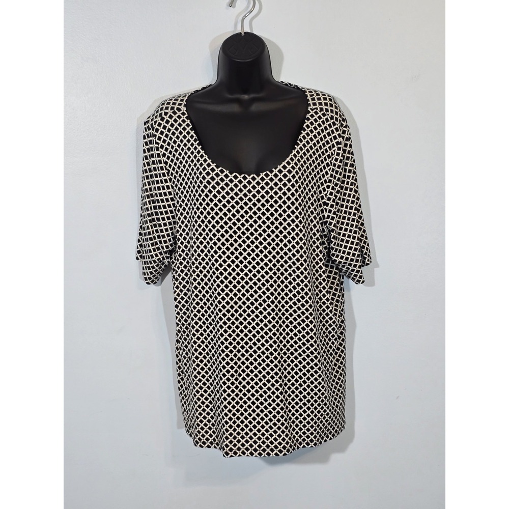Chico's Black & White Diamond Pattern Top Chico's Size 3 US XL